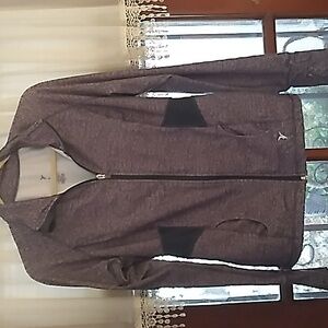 Womens old navy jacket zip up  sweater size medium gray pockets long sleeve